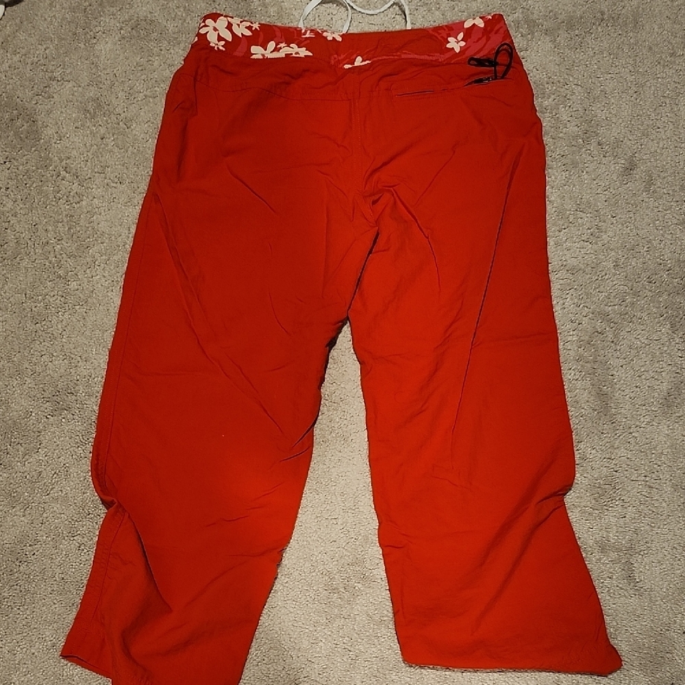Red Floral Women's Pants - Picture 3 of 4